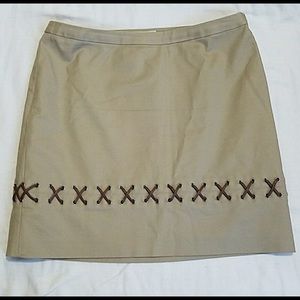Michael Kors career dressy skirt w/leather accents